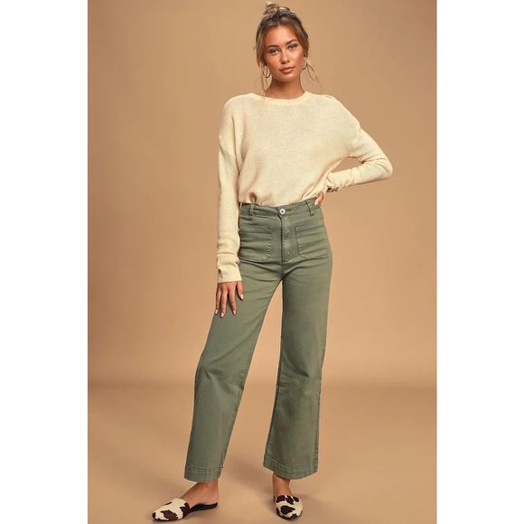 Rolla's Green High Rise Wide Leg Jeans Size 29 - Picture 1 of 6